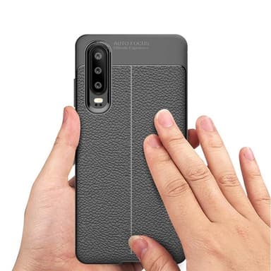 Lærmønstret silikondeksel Huawei P30 Lite (MAR-LX1)  - Blå
