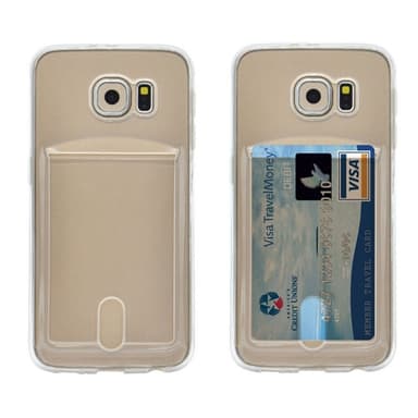 Silikondeksel med kort  Samsung Galaxy S6 Edge Plus (SM-G928F)  - Gul