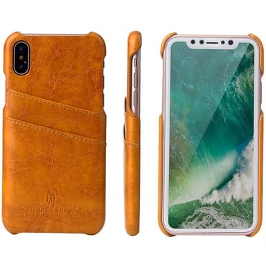Retrodeksel med kort Apple iPhone X / Xs  - brun