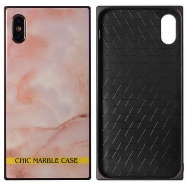 Marmerdeksel herdet glass Apple iPhone X / Xs  - Svart