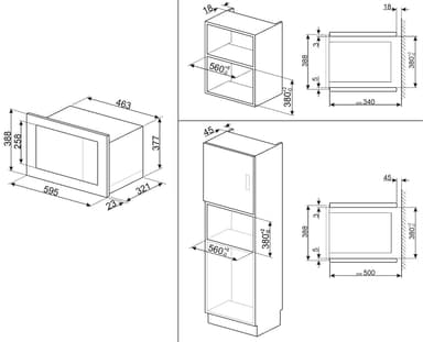 Smeg mikrobølgeovn FMI020X innebygd