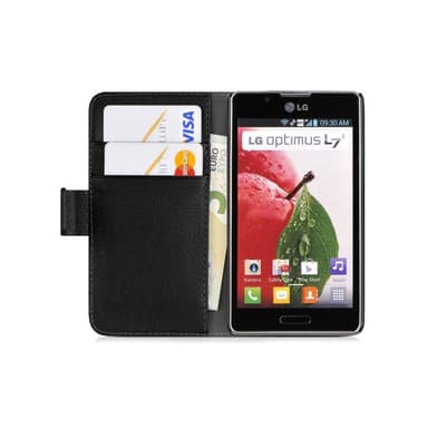 Lommebokdeksel 2-kort LG Optimus L7 II (P710)  - Svart