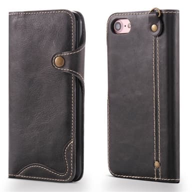 Lommebokdeksel 3-kort ekte lær Apple iPhone 7/8  - oxblood
