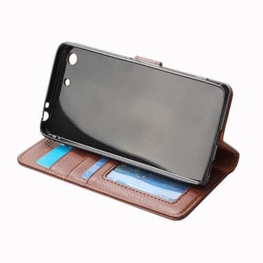 Lommebokdeksel 2-kort Sony Xperia M5 (E5663)  - brun