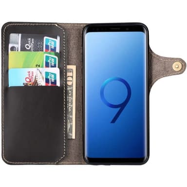 Lommebokdeksel 3-kort ekte lær Samsung Galaxy S9 Plus (SM-G965F)  - b