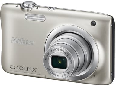 Nikon CoolPix A100 kompaktkamera (sølv) Nikon CoolPix A100 kompaktkamera (sølv)