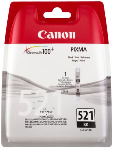 Canon blekkpatron CLI-521BK Sort