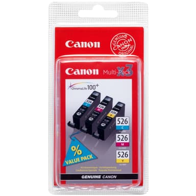 Canon blekkpatroner CLI-526CMY Cyan Magenta Gul