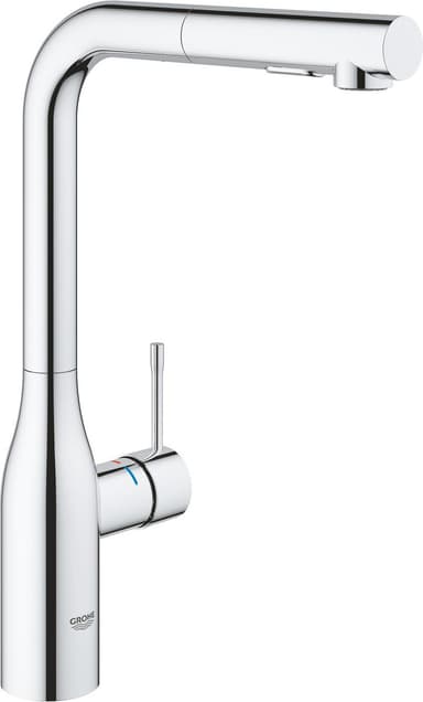 Grohe Essence blandebatteri med L-kran og uttrekkbar hånddusj (chrome)