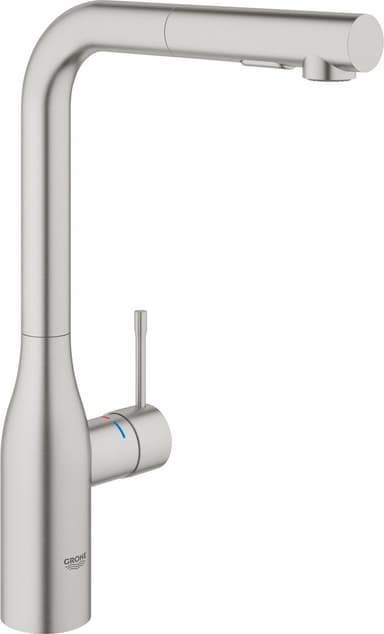 Grohe Essence blandebatteri med L-kran og uttrekkbar hånddusj (chrome)