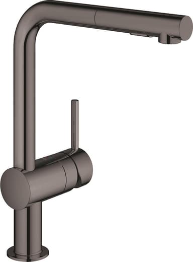 Grohe Minta blandebatteri med L-kran og hånddusj (hard graphite)