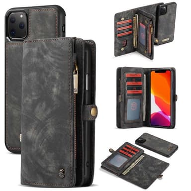 Multi lommebok 11-kort Apple iPhone 11 Pro Max (6.5")  - Sort / grå