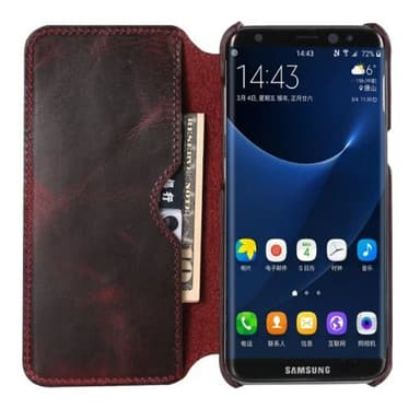 Lommebok slim ekte lær Samsung Galaxy S8 Plus (SM-G955F)  - burgunder