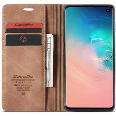 CaseMe Smart Magnet Flipdeksel Samsung Galaxy S10 (SM-G973F) - brun