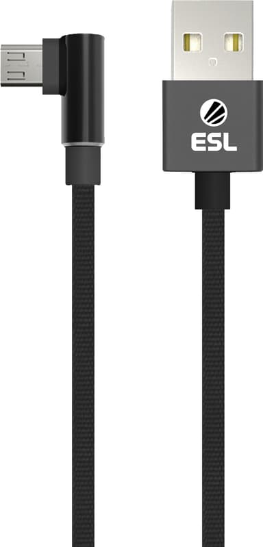 ESL USB til microUSB gamingkabel, 2 m (sort)