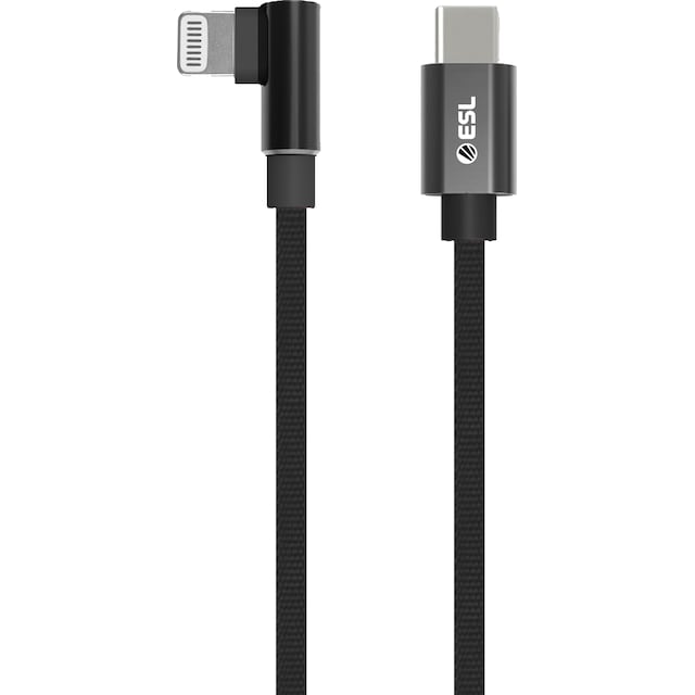 ESL USB-C til Lightning gamingkabel, 2 m (sort)