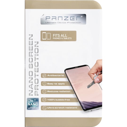 Panzer Nano uuniversal skjermbeskytter til smarttelefoner og nettbrett