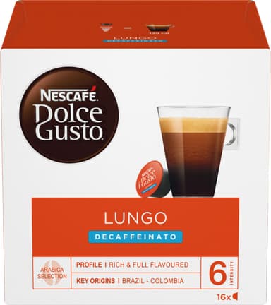 Nescafè Dolce Gusto kapsler - Lungo koffeinfri