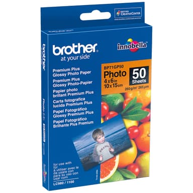 Brother fotopapir BP71GP50 10x15 cm (glanset)