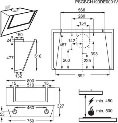 AEG ventilator DVB4850B (sort)