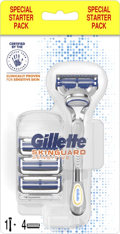 Gillette SkinGuard Sensitive barberhøvel + 4 blad 498543