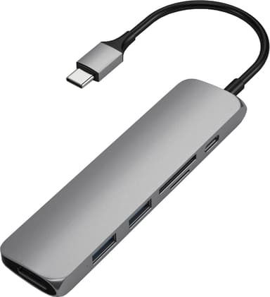Satechi Slim USB-C MultiPort-adapter V2 (space grey)