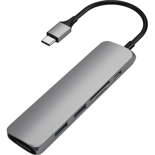 Satechi Slim USB-C MultiPort-adapter V2 (space grey)