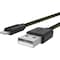 Smartline USB-A til Lightning flettet kabel 2 m (mørk grønn)