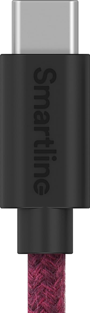 Smartline USB-A til USB-C flettet kabel 2 m (rød)