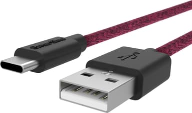 Smartline USB-A til USB-C flettet kabel 2 m (rød)