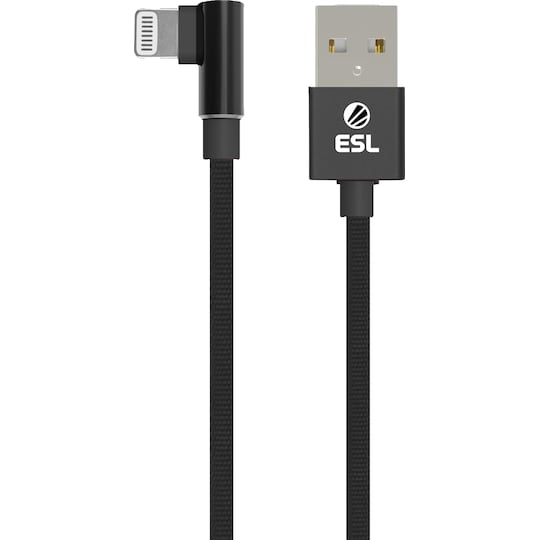 ESL Gaming USB til Lightning ladekabel 1 m (sort)