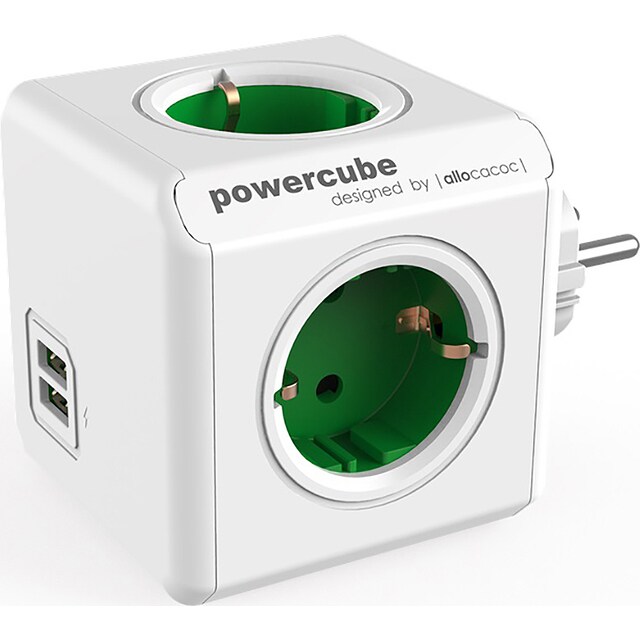 PowerCube Original USB- og stikkontakt (kelly green)