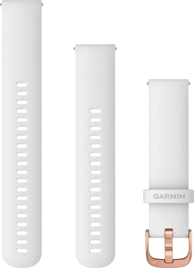 Garmin Quick Release klokkereim 20 mm (hvit silikon/roségull)
