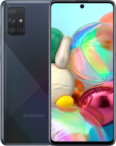 Samsung Galaxy A71 smarttelefon (sort)
