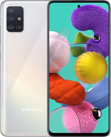 Samsung Galaxy A51 smarttelefon (hvit)