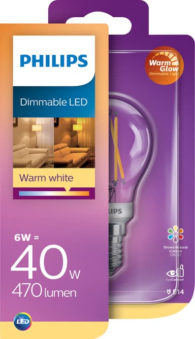 Philips Classic WarmGlow LED-lyspære E14 8718699646080