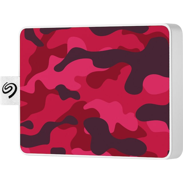 Seagate One Touch bærbar SSD-disk, 500 GB (rød kamuflasje)