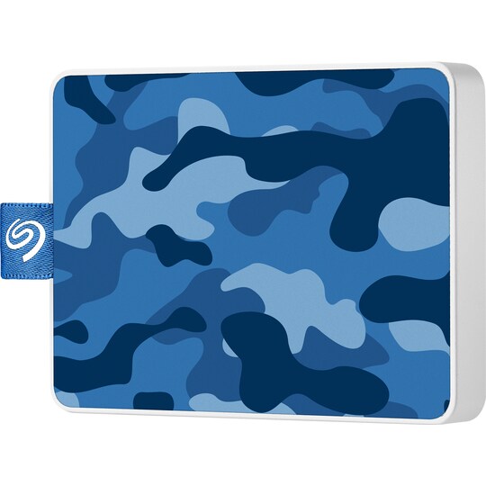 Seagate One Touch bærbar SSD-disk, 500 GB (blå kamuflasje)