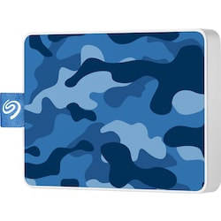 Seagate One Touch bærbar SSD-disk, 500 GB (blå kamuflasje)