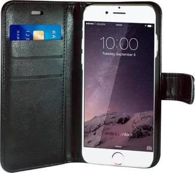 RadiCover iPhone 6/7/8/SE Gen. 2/3 2-i-1 lommebokdeksel (sort)