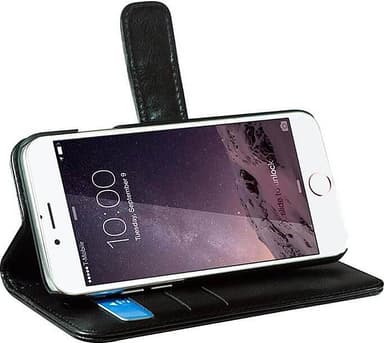 RadiCover iPhone 6/7/8/SE Gen. 2/3 2-i-1 lommebokdeksel (sort)