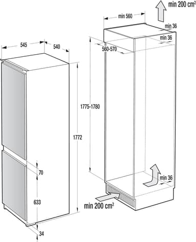 Gorenje Essential kjøleskap/fryser RKI4182E1