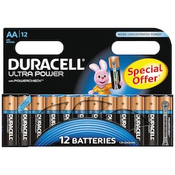 Duracell Ultra Power AA Alkaline-batterier 12pk