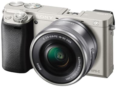 Sony Alpha A6000 systemkamera og 16-50 mm obj. (sølv)
