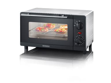 Severin miniovn 9 liter 800 watt svart/sølv