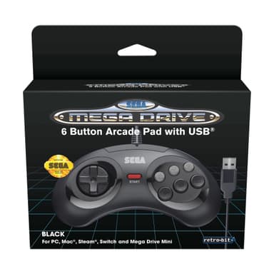 RETRO-BIT SEGA MD MINI 6-B USB BLACK