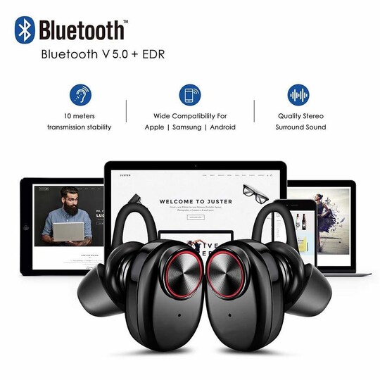 True Wireless In-Ear-øretelefoner Bluetooth 5.0