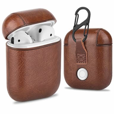 Apple AirPods Veske PU lær mørkebrunt Deksler og etui airpods veske