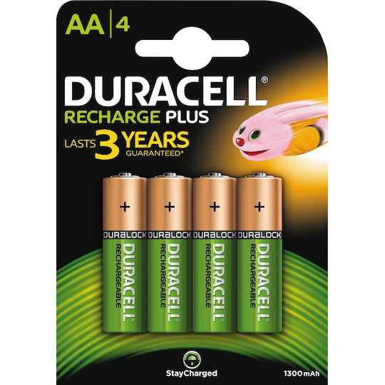 Duracell Recharge Plus AA 1300mAh oppladbare batterier