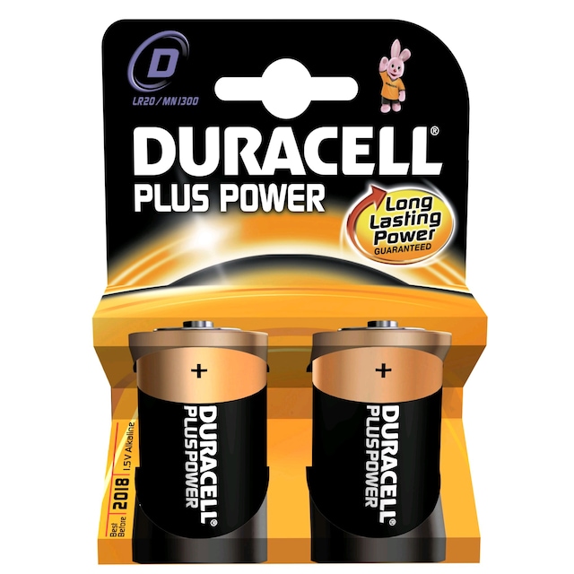 Duracell batteri Plus Power D 2pakk